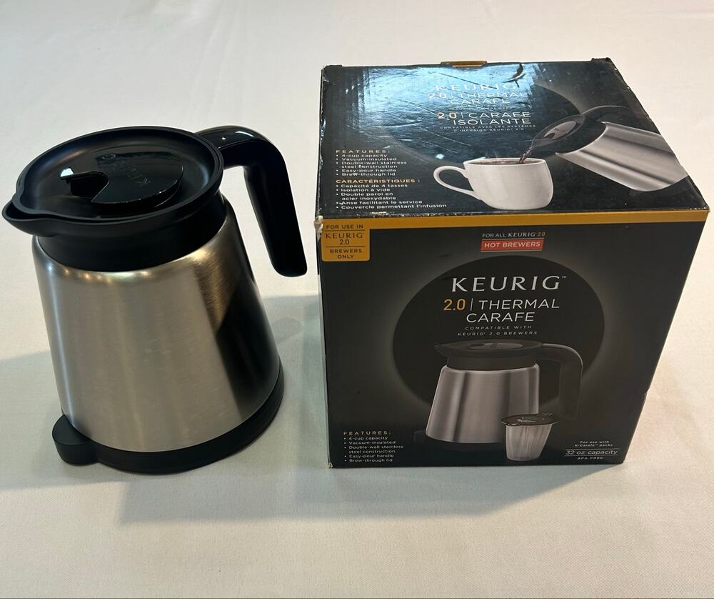 Keurig 2.0 Thermal Stainless Steel Coffee Carafe 32 Oz